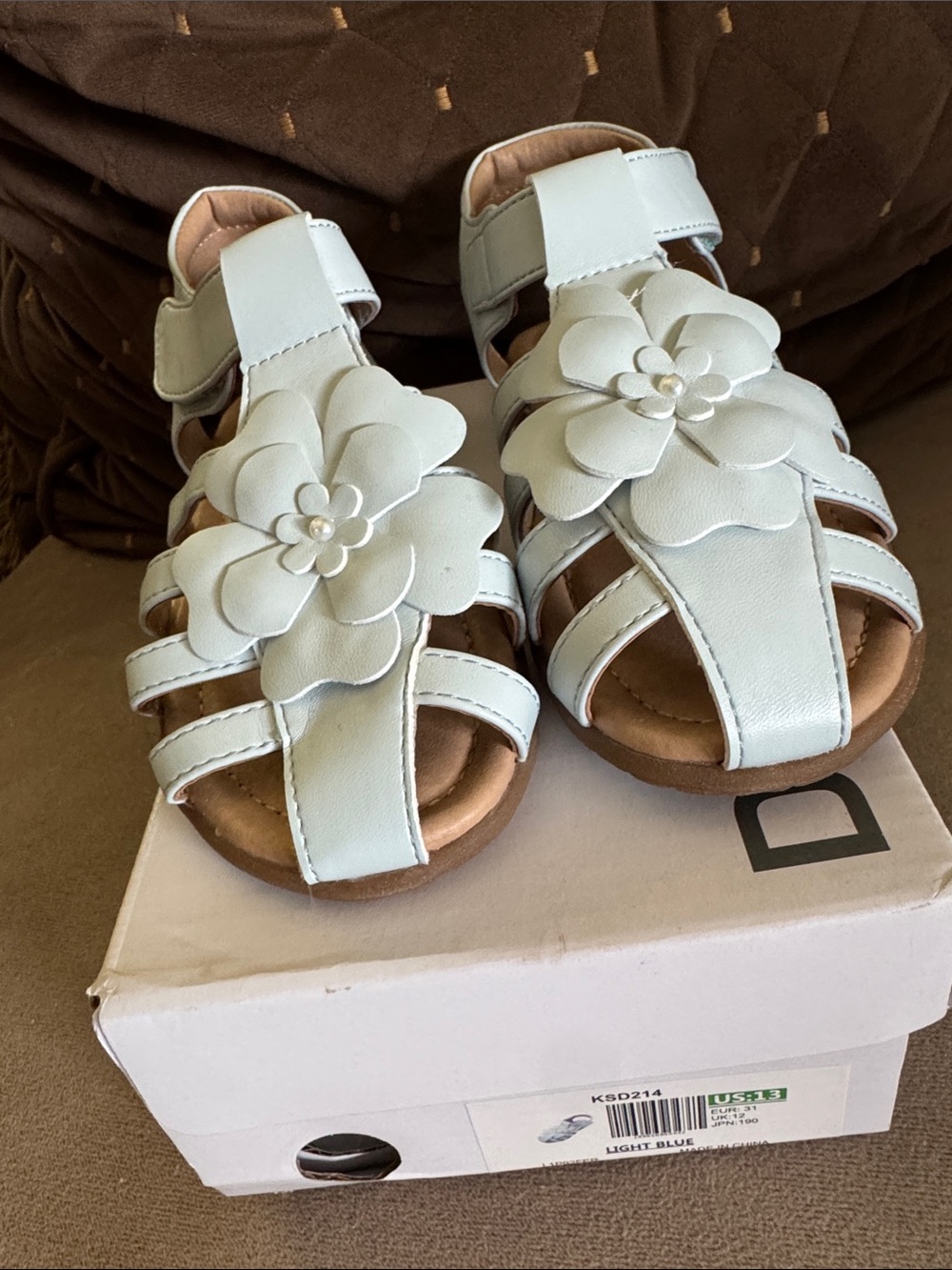 Dream Pairs Light Blue Flower Strap Toddler Sandals